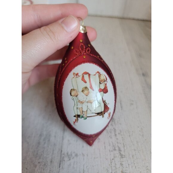 Hallmark waiting for Santa special edition Norman Rockwell ornament Xmas - Picture 3 of 8